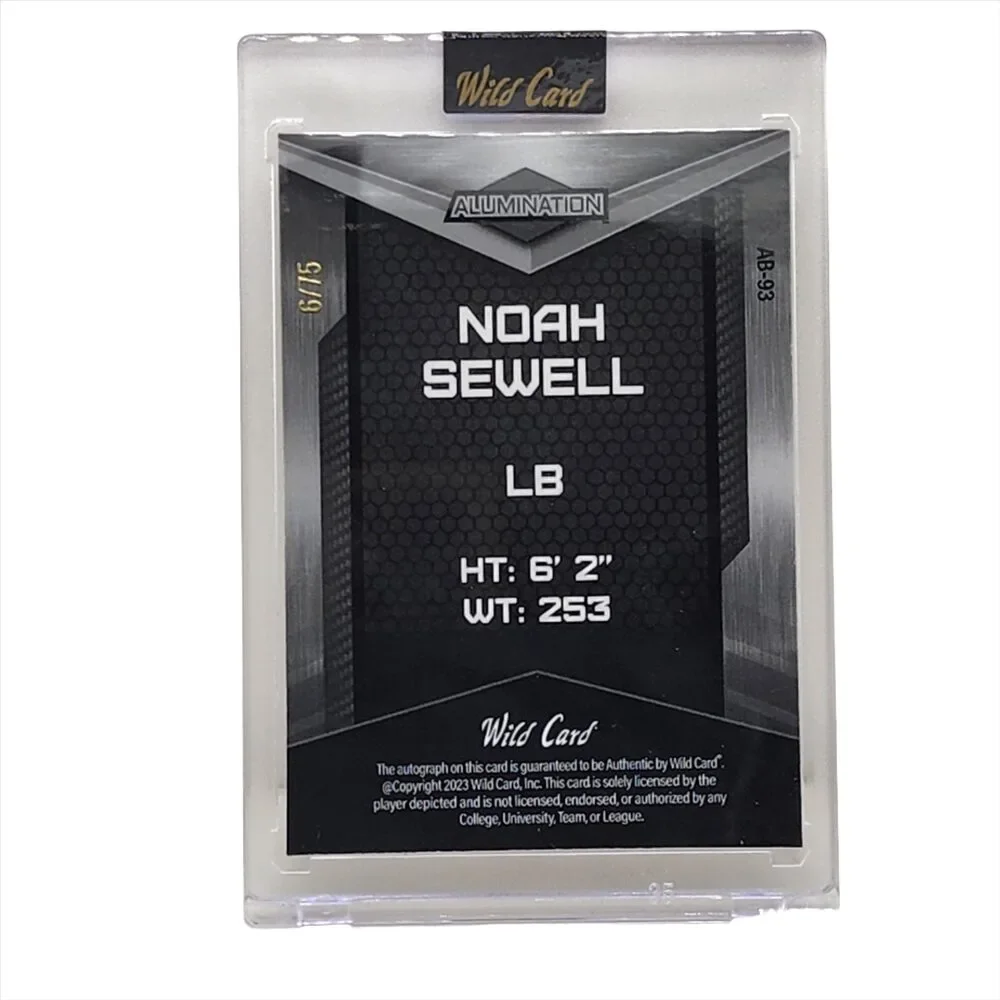 2023 Wild Card Alumination Auto 6/75 Noah Sewell #AB-93